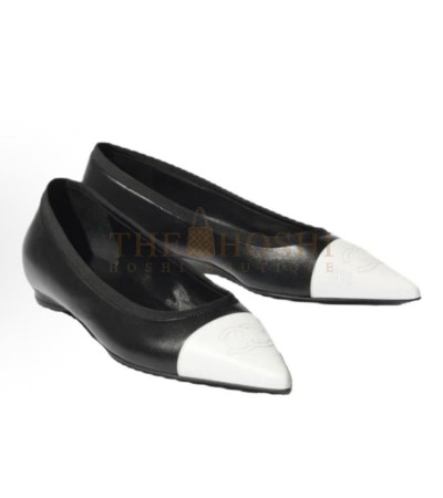 CHANEL 26C BICOLOR FLATS LAMBSKIN MASTER QUALITY - Women US 5= EU 35= 22.5 cm= UK3